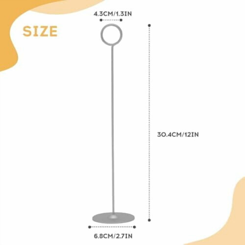 12" Steel Table Number Holders – 16 Pack, Matte Silver 1