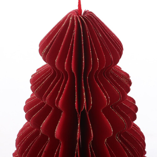 Red Paper Honeycomb Christmas Tree Decoration 2