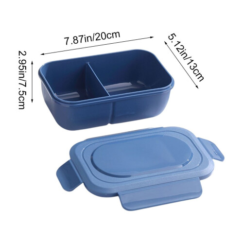 2-Compartment Silicone Bento Box – Microwave Safe, Blue 2