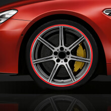 4Pcs 19 Inch Red ABS Wheel Rim Protector Ring for Cars