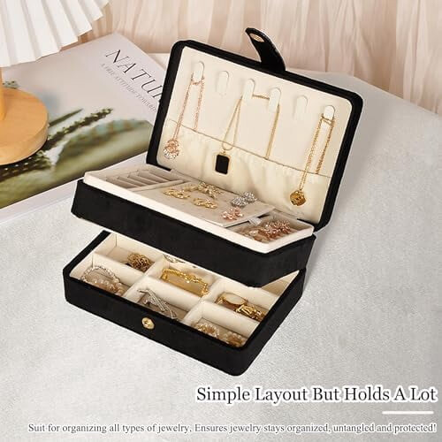 2-Layer Jewelry Organizer Box with Velvet Lining 2