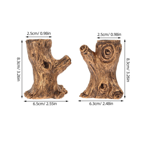 Resin Stump Candlestick Holders (Pair) 1