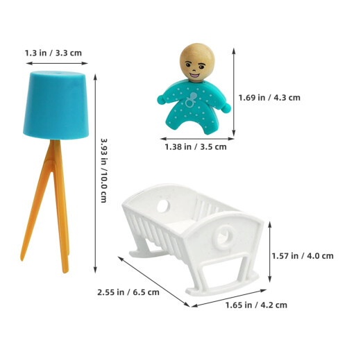 Mini Doll Crib and Floor Lamp Set – Assorted Colours 1