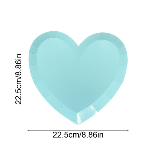 Heart-Shaped Disposable Paper Tray Blue 22.5 cm 2