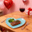 Heart-Shaped Disposable Paper Tray Blue 22.5 cm 5