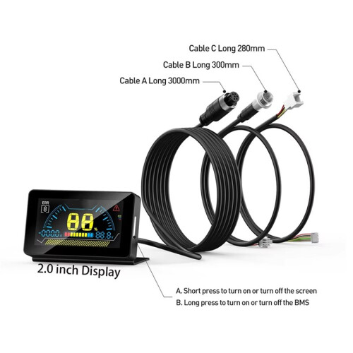Para JIKONG BMS LCD 2.0 Polegadas Display Tensão Corrente SOC Temperatura para JIKONG BMS TFT LCD Acessório 2