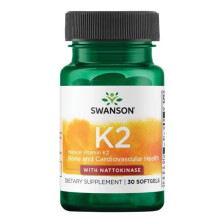 Vitamine K2 - avec Nattokinase 30 Capsules Molles Swanson Health Products