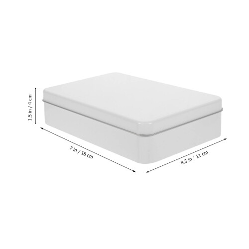 Witte blikken snoepbewaardoos met deksel 1