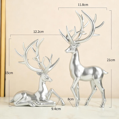 Christmas Deer Ornament Set – Resin, 2 pcs 1