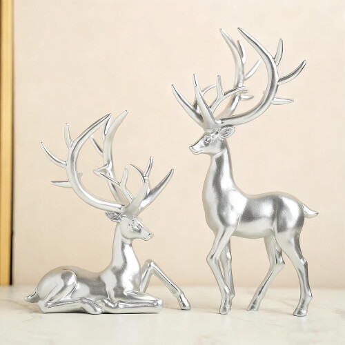Christmas Deer Ornament Set – Resin, 2 pcs 2