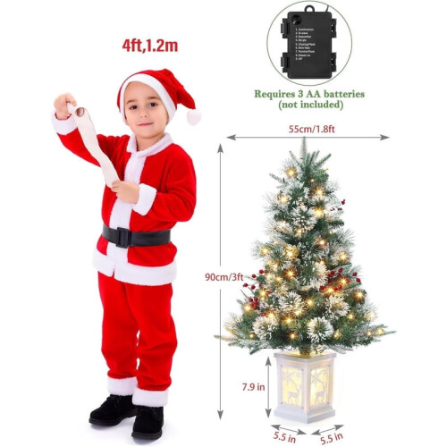 Flocked Fiber Optic Christmas Tree 3 ft to 4.5 ft 1