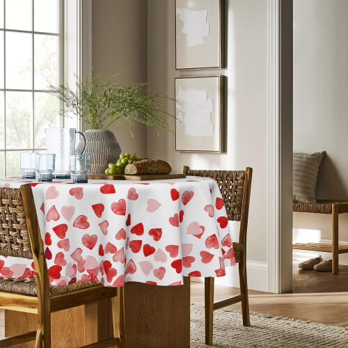 Round Polyester Tablecloth 70 x 70 Inch 2