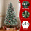 6ft Snow Flocked Artificial Christmas Tree with Red Berries 3