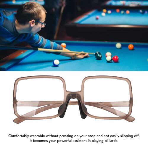 Gafas de billar TR90, marrón, almohadilla nasal ajustable. 2