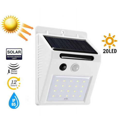 2 Pack Solar Motion Sensor Lights, 20-LED IP65 Outdoor 2