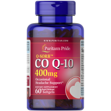 Q-SORB Coenzym Co Q-10 400 mg 60 Weichkapseln mit schneller Wirkstofffreisetzung Puritans Pride