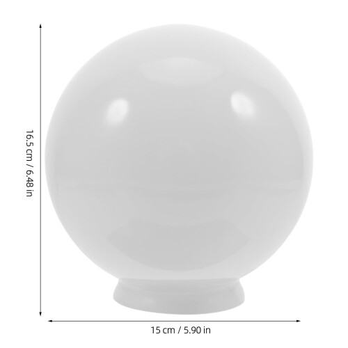White Glass Lamp Shade – Spherical, 16.5 x 15 cm 1
