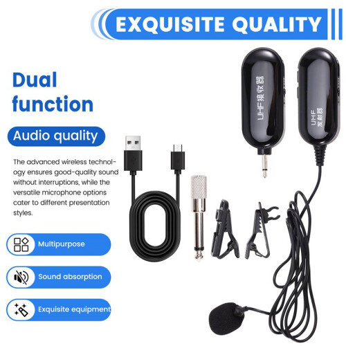 Wireless Lavalier Microphone for Mobile Phone Live Streaming, Computer, SLR Camera Recording, Collar Microphone 2