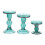 3-Piece Coloured Glass Taper Candle Holders 4