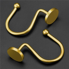 Gold Shower Curtain Hooks, Rustproof Shower Rings for Bathroom, Metal Shower Hooks for Shower Curtain Rod, 12pcs Gold