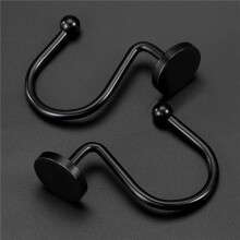 Gold Shower Curtain Hooks, Rustproof Shower Rings for Bathroom, Metal Shower Hooks for Shower Curtain Rod, 12pcs Black