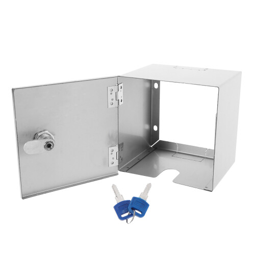 2Pcs Lockable Stainless Steel Socket Covers Silver Secure Outdoor Use