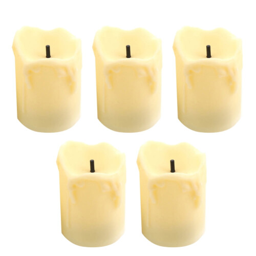 Conjunto de 5 velas de LED sem chama com design vintage. 1