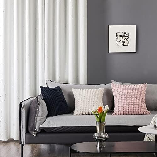 White Thermal Blackout Curtains with Silver Wave Print, 2