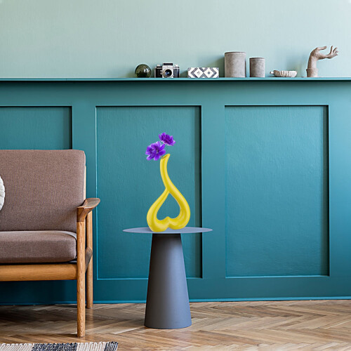Yellow Heart-Shaped Ceramic Vase 2