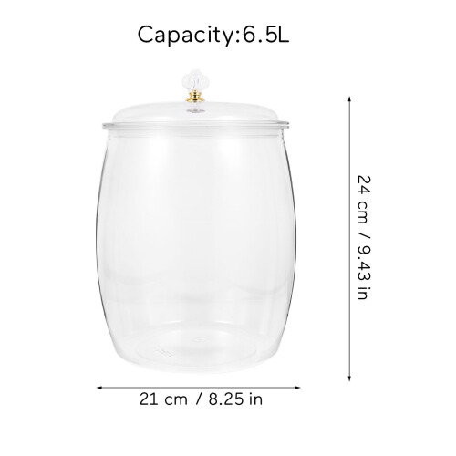 Clear Plastic Airtight Storage Jar 6.5L 1