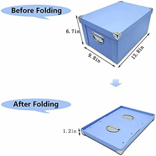 Collapsible Keepsake Box with Metal Corners & Lid 1