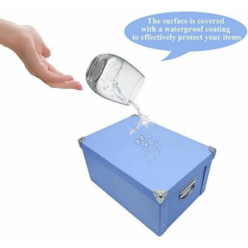 Collapsible Keepsake Box with Metal Corners & Lid 2