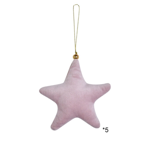 5-Piece Star Fabric Pendant Set – Khaki & Multi-Colour 1
