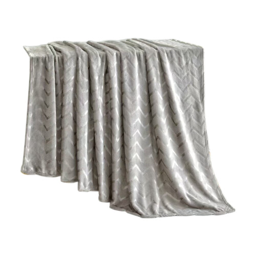 Glossy Flannel Throw Blanket 150x100cm Grey 1