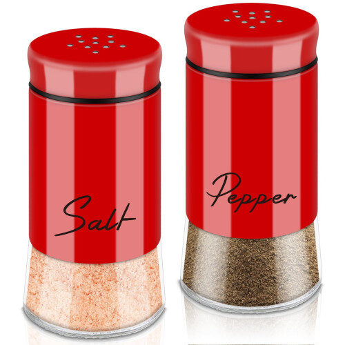 Conjunto de saleiro e pimenteiro com base de vidro, 11,2 cm, 1,4 L 1