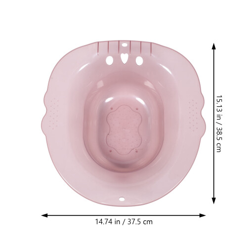 Postpartum Sitz Bath Pink Plastic Ergonomic 1 Pack 1