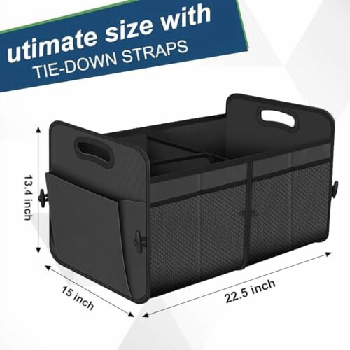 Car Trunk Organizer 72L Waterproof Collapsible Grey 1