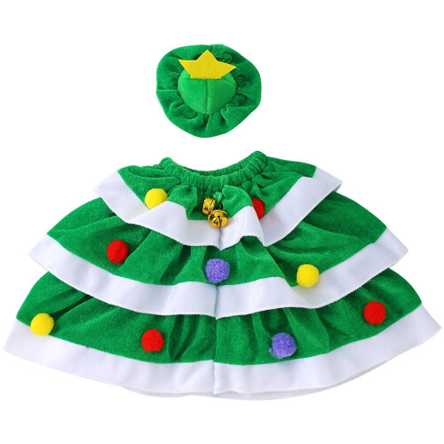 Rochie de Crăciun cu pălărie, clopoței și pompoane 1