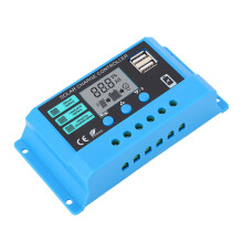Controlador solar PWM 12V/24V 10A LCD PVC regulador