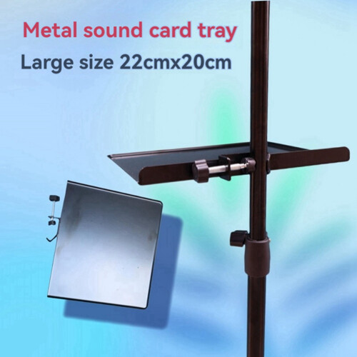 Clamp  Tray for Microphone Stand Clamp- Mic Rack Tray Height Adjustable for Live Tripod Bracket Accessories 2