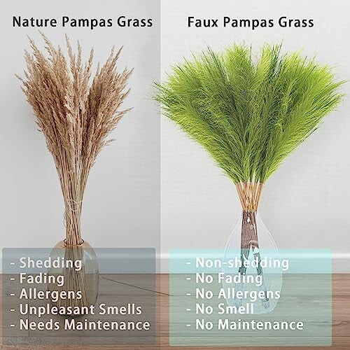 Faux Pampas Grass 38 in 10-Stem Set 1