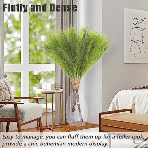 Faux Pampas Grass 38 in 10-Stem Set 2