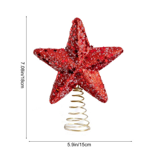 Plastic Christmas Tree Topper Star Red Gold White 2