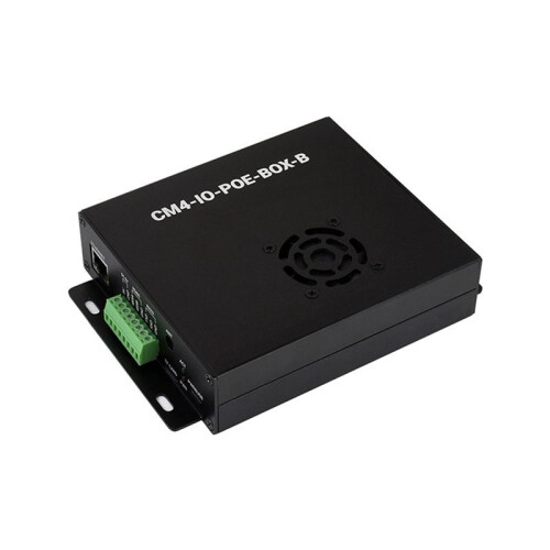 For Raspberry Pi Compute Module 4 PoE -Computer (Type B) Based ,with Metal Case Cooling Fan CM4 PoE IO Board US Plug 1