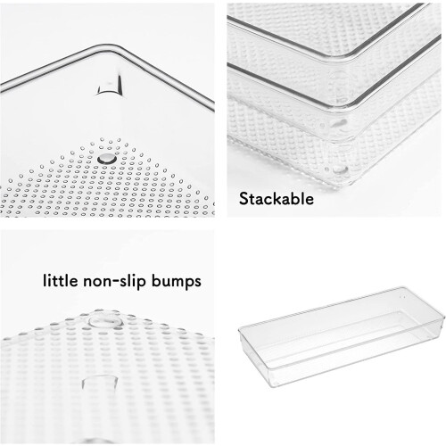 3 Pack PET Drawer Organizer Tray 15" x 6" x 2" 2