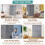 Room Divider Gray Freestanding 3-Panel 6