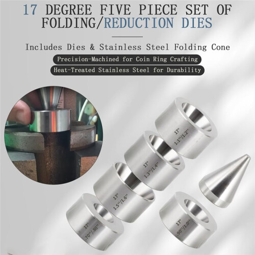 17 Degree Five Piece Set Folding Reduction Die Stainless Steel Stabilizer Folding Cone Die Set Ring Making Tool 2