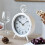 Vintage Rustic White Table Clock with Stand 2