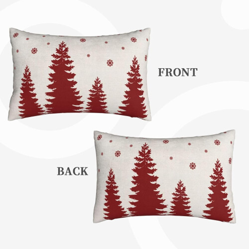 Capas de Almofada de Natal 30x50cm (Conjunto de 2) Brancas e Vermelhas 1