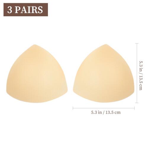 3 Pair Padded Bras Insert Pads Sponge Round Coverage Positionable For Bikini 1